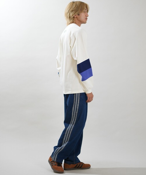 adidas（アディダス）の「adidas/アディダス 長袖 Tシャツ ロンT V7837（Tシャツ/カットソー・メンズ・ブラック×パープル/ホワイト×ネイビー・M/2XL/XL/L）」の5枚目の写真