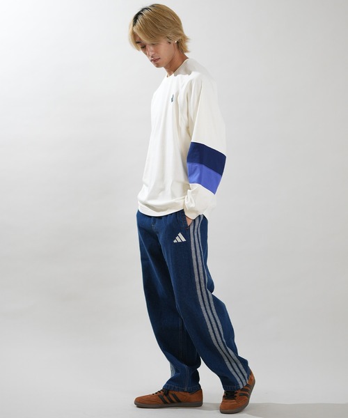 adidas（アディダス）の「adidas/アディダス 長袖 Tシャツ ロンT V7837（Tシャツ/カットソー・メンズ・ブラック×パープル/ホワイト×ネイビー・M/2XL/XL/L）」の6枚目の写真