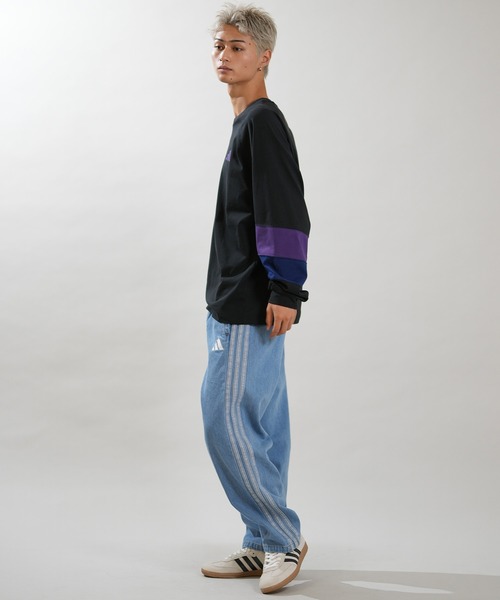 adidas（アディダス）の「adidas/アディダス 長袖 Tシャツ ロンT V7837（Tシャツ/カットソー・メンズ・ブラック×パープル/ホワイト×ネイビー・M/2XL/XL/L）」の12枚目の写真