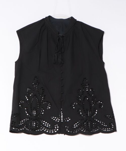 LAULEN（ローレン）の「eyelet lace v neck blouse /アイレットレースVネックブラウス（シャツ/ブラウス・レディース・ホワイト/ブラック・FREE）」の19枚目の写真