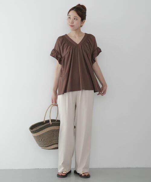 URBAN RESEARCH Sonny Label(アーバンリサーチサニーレーベル)の「『WEB限定』『UR TECH ひやサラクール』イージーワンタックパンツ(その他パンツ・レディース・ネイビー/ベージュ/ブラック・FREE)」の18枚目の写真