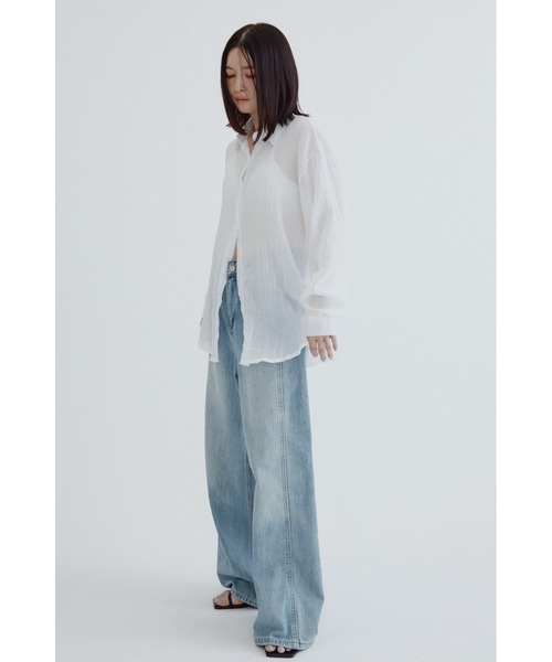 ANF.MUU（アンフムー）の「コットンブレンドシアーシャツ（シャツ/ブラウス・レディース・レッド/ブルー/ホワイト/ブラウン・FREE）」の22枚目の写真