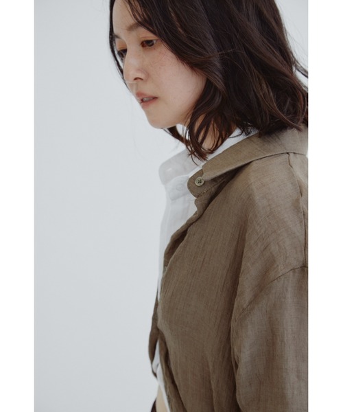 ANF.MUU（アンフムー）の「コットンブレンドシアーシャツ（シャツ/ブラウス・レディース・レッド/ブルー/ホワイト/ブラウン・FREE）」の14枚目の写真