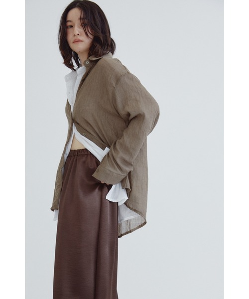 ANF.MUU（アンフムー）の「コットンブレンドシアーシャツ（シャツ/ブラウス・レディース・レッド/ブルー/ホワイト/ブラウン・FREE）」の15枚目の写真