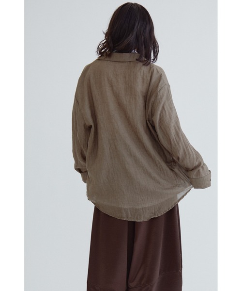 ANF.MUU（アンフムー）の「コットンブレンドシアーシャツ（シャツ/ブラウス・レディース・レッド/ブルー/ホワイト/ブラウン・FREE）」の13枚目の写真