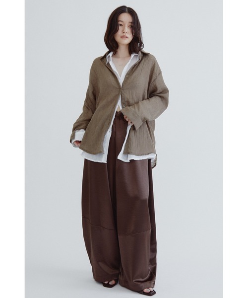 ANF.MUU（アンフムー）の「コットンブレンドシアーシャツ（シャツ/ブラウス・レディース・レッド/ブルー/ホワイト/ブラウン・FREE）」の10枚目の写真