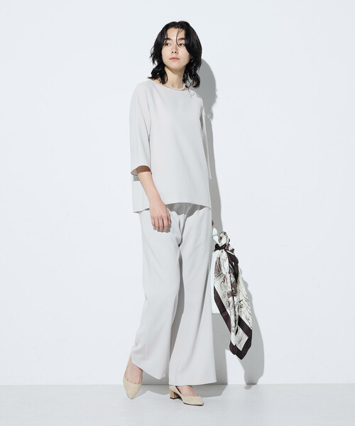 COMME CA(コムサ)の「〔 TALLサイズ 〕 トリアセダブルクロス Tブラウス(シャツ/ブラウス・レディース・ブラック/グレイッシュベージュ・15号/13号)」の7枚目の写真