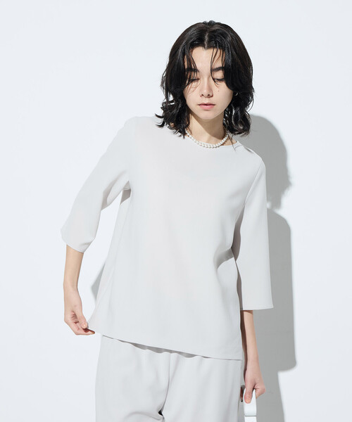 COMME CA(コムサ)の「〔 TALLサイズ 〕 トリアセダブルクロス Tブラウス(シャツ/ブラウス・レディース・ブラック/グレイッシュベージュ・15号/13号)」の10枚目の写真
