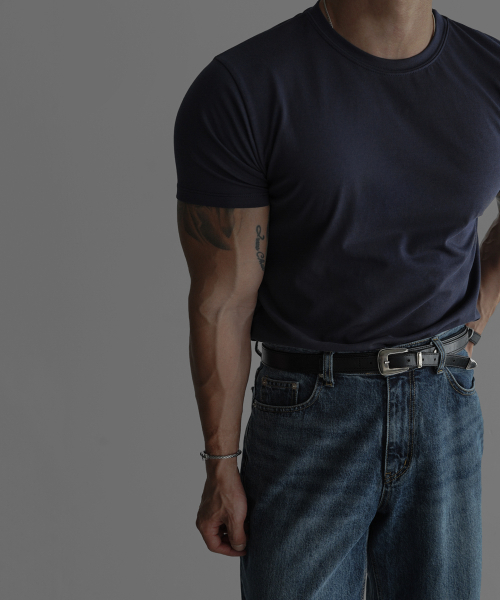 BOWLOW PRODUCT（バウロープロダクト）の「デイリーCPマッスル半袖Tシャツ[ネイビー]（Tシャツ/カットソー・メンズ・その他・LARGE/MEDIUM/X-LARGE）」の2枚目の写真