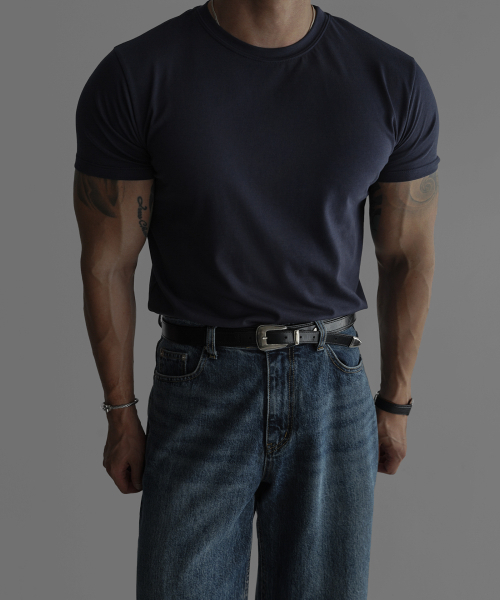 BOWLOW PRODUCT（バウロープロダクト）の「デイリーCPマッスル半袖Tシャツ[ネイビー]（Tシャツ/カットソー・メンズ・その他・LARGE/MEDIUM/X-LARGE）」の5枚目の写真