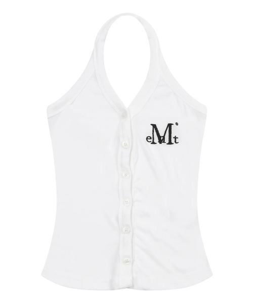 MUCENT(ムセント)の「【日本未発売/WEB限定】MUCENT(ムセント)/ホルターネック スリーブレス クロップ タンクトップ/MERA HALTER NECK CROP SLEEVELESS(タンクトップ・レディース・ブラック/ホワイト/チャコールグレー・FREE)」の2枚目の写真