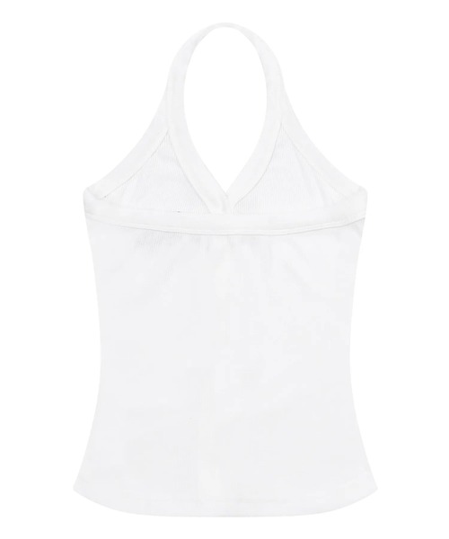 MUCENT(ムセント)の「【日本未発売/WEB限定】MUCENT(ムセント)/ホルターネック スリーブレス クロップ タンクトップ/MERA HALTER NECK CROP SLEEVELESS(タンクトップ・レディース・ブラック/ホワイト/チャコールグレー・FREE)」の10枚目の写真