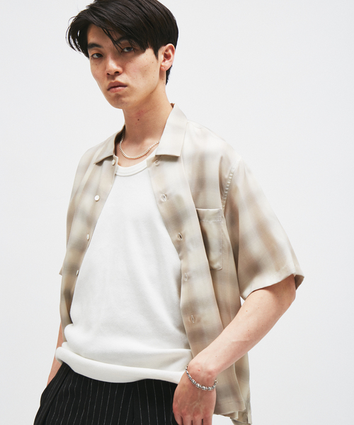 JOURNAL STANDARD(ジャーナルスタンダード)の「キュプラ オンブレ チェック レギュラー シャツ(シャツ/ブラウス・メンズ・グレー/ブラウン/ベージュ・LARGE/MEDIUM)」の3枚目の写真