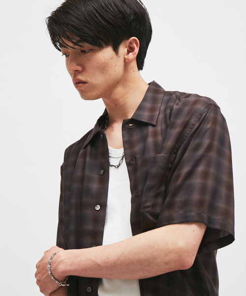 JOURNAL STANDARD(ジャーナルスタンダード)の「キュプラ オンブレ チェック レギュラー シャツ(シャツ/ブラウス・メンズ・グレー/ブラウン/ベージュ・LARGE/MEDIUM)」の2枚目の写真