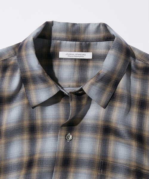 JOURNAL STANDARD(ジャーナルスタンダード)の「キュプラ オンブレ チェック レギュラー シャツ(シャツ/ブラウス・メンズ・グレー/ブラウン/ベージュ・LARGE/MEDIUM)」の5枚目の写真