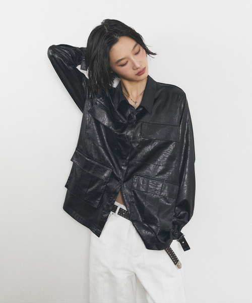 HALF DEVIL US(ハーフデビルアス)の「オーバーサイズカーゴシャツ_ブラック(シャツ/ブラウス・レディース・その他・LARGE/MEDIUM)」の11枚目の写真