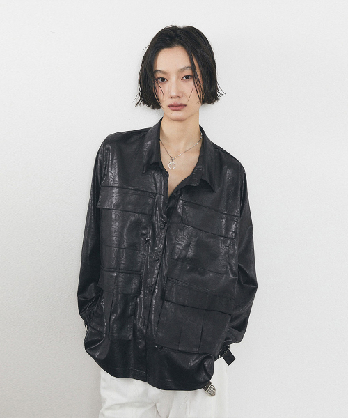 HALF DEVIL US(ハーフデビルアス)の「オーバーサイズカーゴシャツ_ブラック(シャツ/ブラウス・レディース・その他・LARGE/MEDIUM)」の12枚目の写真