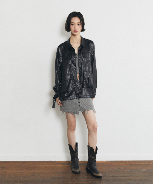 HALF DEVIL US(ハーフデビルアス)の「オーバーサイズカーゴシャツ_ブラック(シャツ/ブラウス・レディース・その他・LARGE/MEDIUM)」の7枚目の写真
