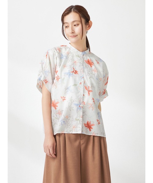 McGREGOR(マックレガー)の「花柄シアープリントシャツ(シャツ/ブラウス・レディース・ライトイエロー/ブラウン系その他2・M)」の2枚目の写真
