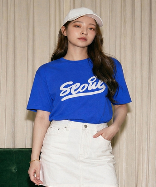 セール】(共用) ソウルTシャツ - (コバルトブルー 20番手 オーバー