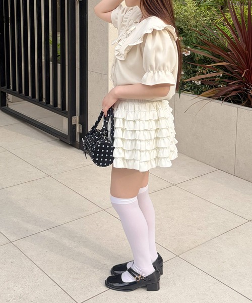 frunco（フランコ）の「【ZOZOTOWN限定】襟付きフリルリボン半袖ブラウス（シャツ/ブラウス・レディース・アイボリー/ホワイト・FREE）」の21枚目の写真