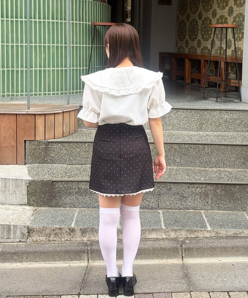 frunco（フランコ）の「【ZOZOTOWN限定】襟付きフリルリボン半袖ブラウス（シャツ/ブラウス・レディース・アイボリー/ホワイト・FREE）」の12枚目の写真