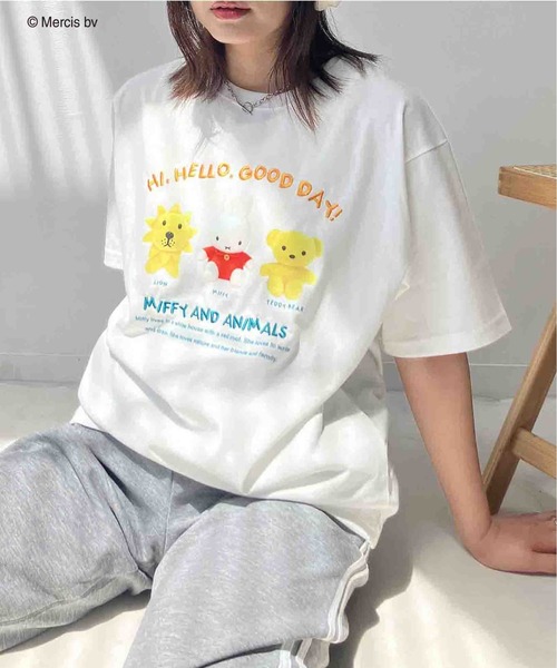 AS KNOW AS plus（アズノゥアズプラス）の「〇 miffy アソート半袖Ｔシャツ 【miffy（ミッフィー）】（Tシャツ/カットソー・レディース・ピンク/オフホワイト/チャコールグレー/オートミール・FREE）」の6枚目の写真
