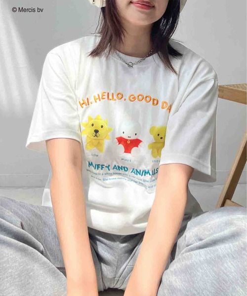 AS KNOW AS plus（アズノゥアズプラス）の「〇 miffy アソート半袖Ｔシャツ 【miffy（ミッフィー）】（Tシャツ/カットソー・レディース・ピンク/オフホワイト/チャコールグレー/オートミール・FREE）」の7枚目の写真