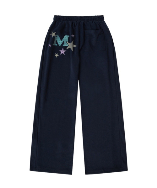 THEMORFHOUSE(ザモーフハウス)の「ピクセル M スター サイドタック ワイド スウェットパンツ ネイビー(スウェットパンツ・レディース・その他・MEDIUM/LARGE)」の1枚目の写真