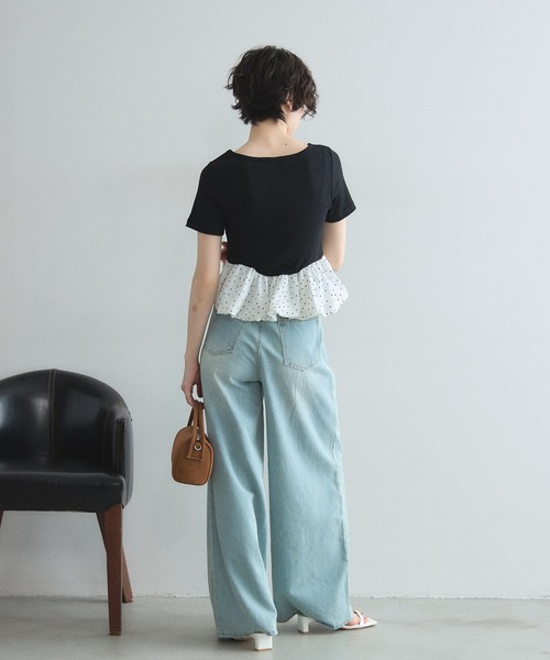 &. NOSTALGIA(アンドドットノスタルジア)の「ドットドッキングバルーン半袖プルオーバー(Tシャツ/カットソー・レディース・ブラック/キナリ・FREE)」の12枚目の写真