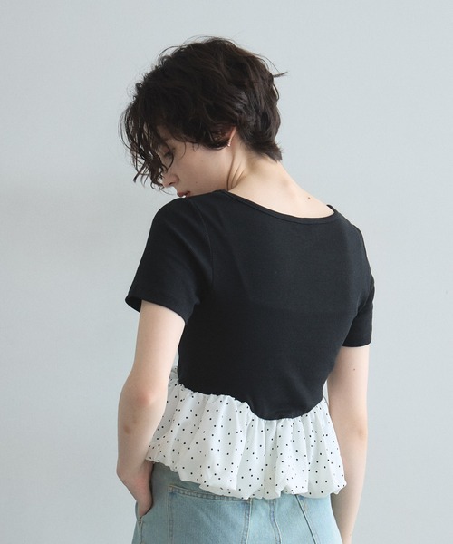 &. NOSTALGIA(アンドドットノスタルジア)の「ドットドッキングバルーン半袖プルオーバー(Tシャツ/カットソー・レディース・ブラック/キナリ・FREE)」の13枚目の写真