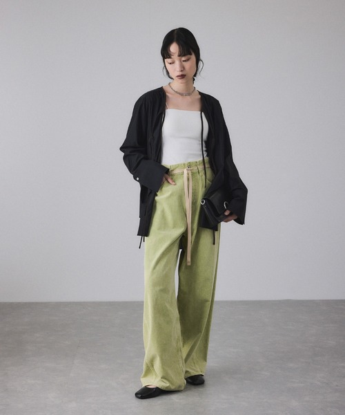 ADAM ET ROPE'（アダムエロペ）の「【定番】・【一部WEB限定カラー】ガーメントダイコーデュロイパンツ（その他パンツ・レディース・サックスブルー/ブルー系その他4/キナリ/ライトグリーン/ブラック/ダークブラウン・38/36/34）」の7枚目の写真