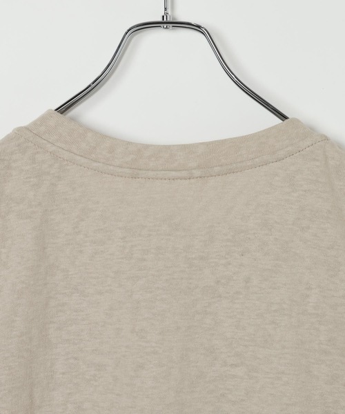 LAND MUSEUM（ランドミュージアム）の「LAND MUSEUM／ロゴプリントヘンリーT（Tシャツ/カットソー・メンズ・ベージュ/ブラック・MEDIUM/LARGE）」の7枚目の写真