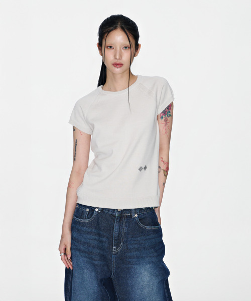 SOHUL（ソフル）の「Cr Back Knit T (クラウド)（Tシャツ/カットソー・レディース・その他・FREE）」の2枚目の写真