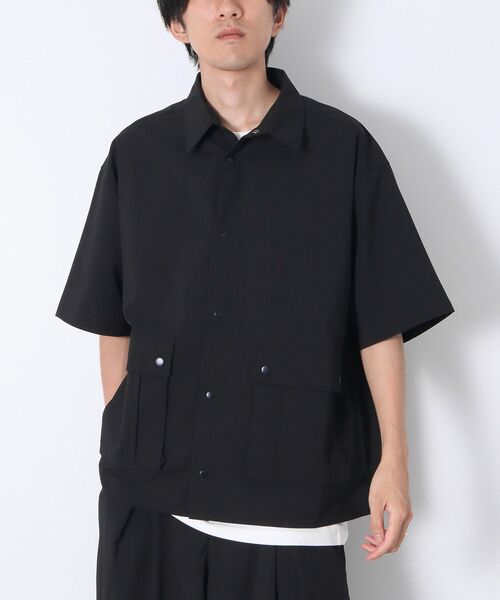 CRAFT STANDARD BOUTIQUE(クラフトスタンダードブティック)の「機能素材ダブルポケット半袖シャツ(シャツ/ブラウス・メンズ・ブラック/チャコールグレー・L/M)」の22枚目の写真