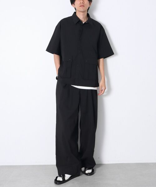 CRAFT STANDARD BOUTIQUE(クラフトスタンダードブティック)の「機能素材ダブルポケット半袖シャツ(シャツ/ブラウス・メンズ・ブラック/チャコールグレー・L/M)」の11枚目の写真