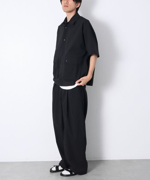 CRAFT STANDARD BOUTIQUE(クラフトスタンダードブティック)の「機能素材ダブルポケット半袖シャツ(シャツ/ブラウス・メンズ・ブラック/チャコールグレー・L/M)」の12枚目の写真