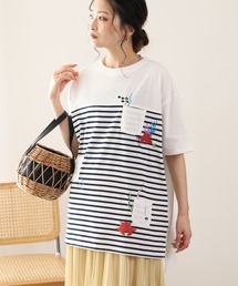 メンだこ刺繍　多ポケットプルオーバー（ボーダー）　半袖