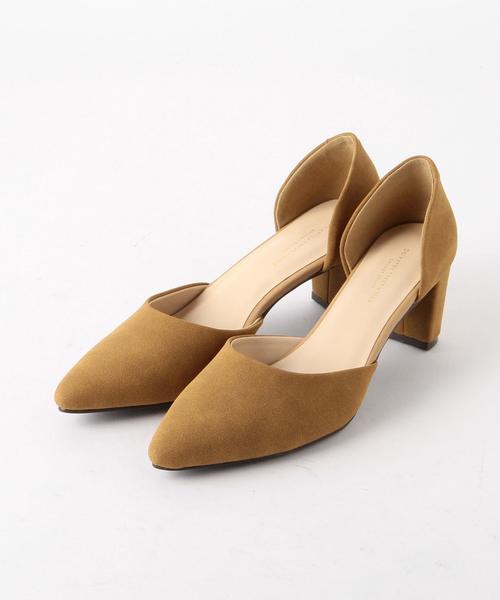 green label relaxing（グリーンレーベルリラクシング）の「CR サイドオープンチャンキーヒールパンプス◆（パンプス・レディース・ブラック/ベージュ/ライトグレー・S(22.5)/L(24.5)/M(23.5)）」の3枚目の写真