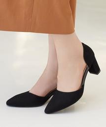 green label relaxing | CR サイドオープンチャンキーヒールパンプス◆(パンプス)