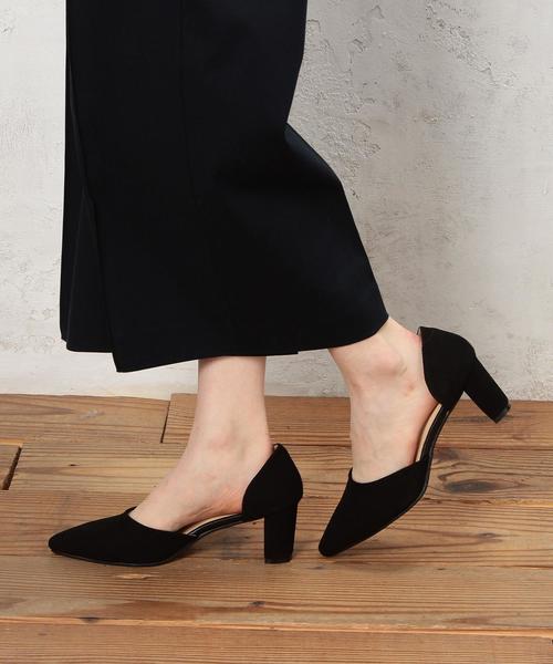 green label relaxing（グリーンレーベルリラクシング）の「CR サイドオープンチャンキーヒールパンプス◆（パンプス・レディース・ブラック/ベージュ/ライトグレー・S(22.5)/L(24.5)/M(23.5)）」の12枚目の写真