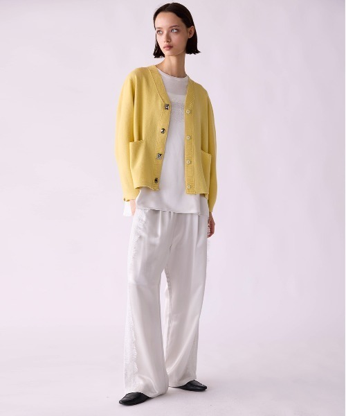 Marilyn Moon(マリリンムーン)の「eyelash lace satin drawstring pants(その他パンツ・レディース・オフホワイト/スミクロ・FREE)」の8枚目の写真