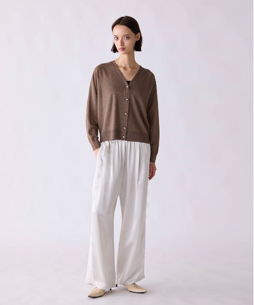 Marilyn Moon(マリリンムーン)の「eyelash lace satin drawstring pants(その他パンツ・レディース・オフホワイト/スミクロ・FREE)」の9枚目の写真