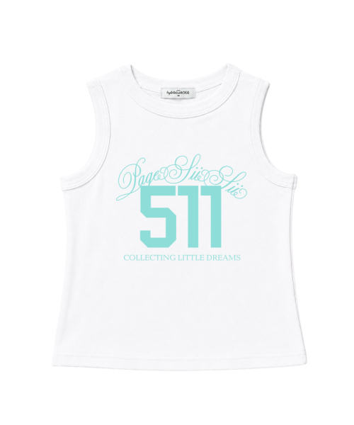 PAGESIISII(ページシシ)の「511 レタリングプリントベーシックスリーブレスホワイト(Tシャツ/カットソー・レディース・その他・MEDIUM)」の1枚目の写真