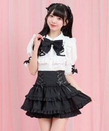 サイドレースアップティアードスカパン
