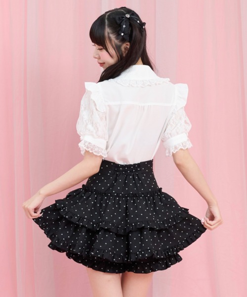 Secret Honey(シークレットハニー)の「サイドレースアップティアードスカパン(スカート・レディース・ブラック/ブラック系その他・MEDIUM)」の12枚目の写真