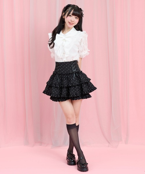 Secret Honey(シークレットハニー)の「サイドレースアップティアードスカパン(スカート・レディース・ブラック/ブラック系その他・MEDIUM)」の11枚目の写真