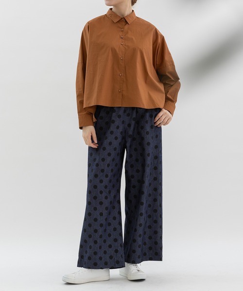 nop de nod(ノップドゥノッド)の「チノクロス・デニムワイドパンツ(その他パンツ・レディース・ドット/インディゴブルー/ベージュ・3)」の4枚目の写真