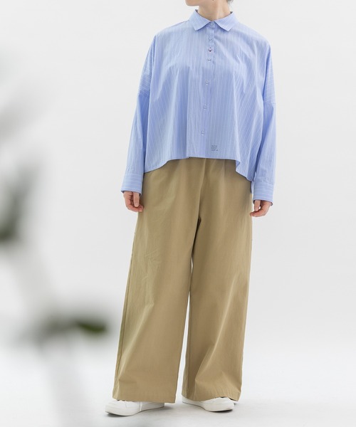 nop de nod(ノップドゥノッド)の「チノクロス・デニムワイドパンツ(その他パンツ・レディース・ドット/インディゴブルー/ベージュ・3)」の17枚目の写真