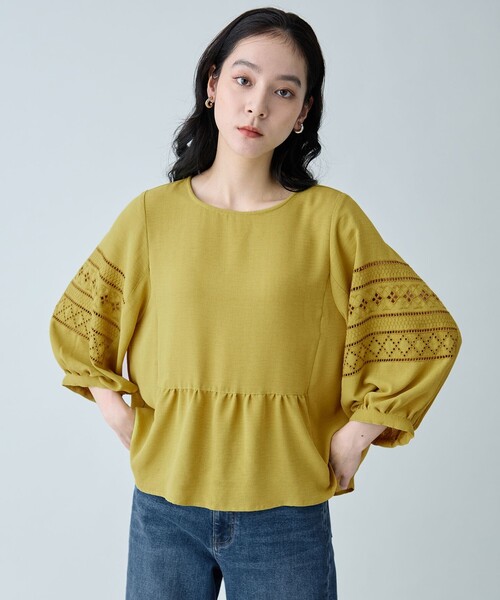 ANY(エニィ)の「刺繍スリーブブラウス(シャツ/ブラウス・レディース・ダークブラウン系/オレンジ系/イエロー系/ブラック系・X-LARGE)」の16枚目の写真
